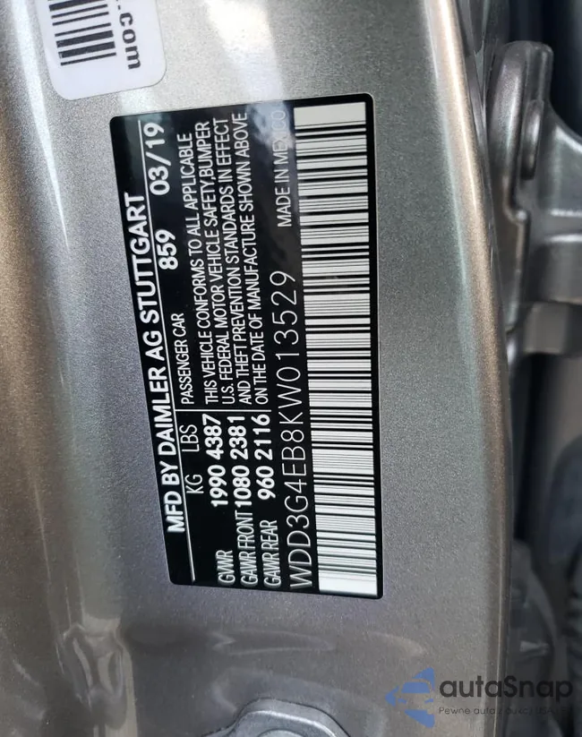 WDD3G4EB8KW013529: 69166653