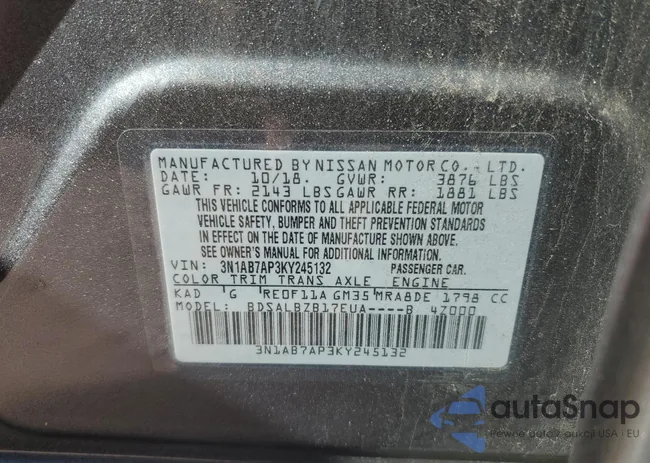 3N1AB7AP3KY245132: 67883603