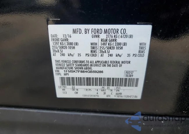 1FM5K7F88HGB59286: 69049673