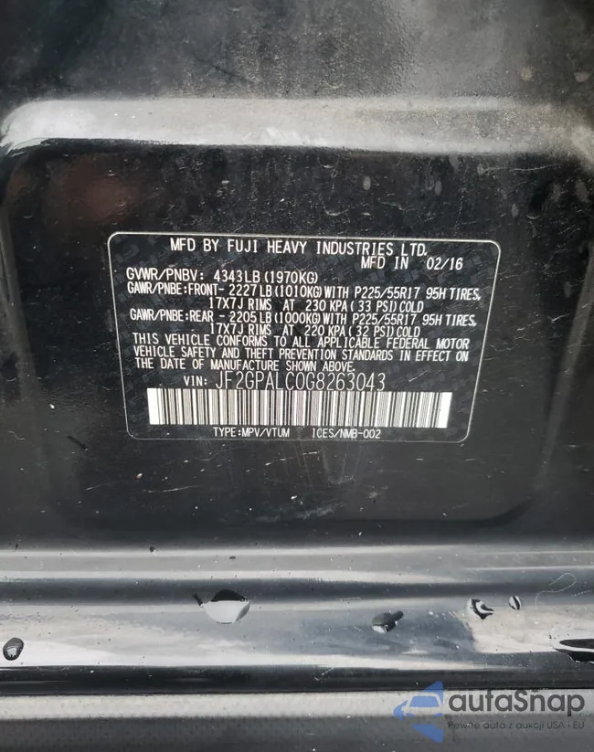 JF2GPALC0G8263043: 69661403