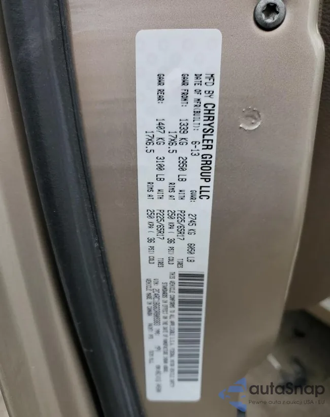 2C4RC1BG6DR809383: 67432313