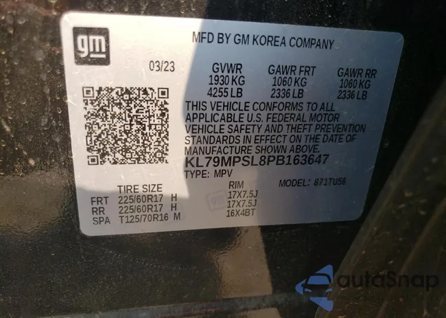 KL79MPSL8PB163647: 66734093