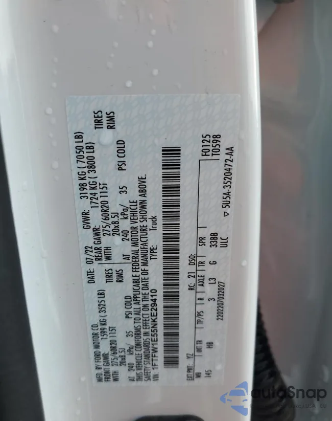 1FTFW1E55NKE29410: 68647953