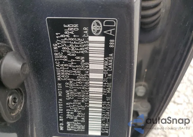 2T1BU4EE0BC734249: 68660513