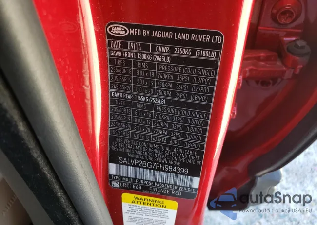 SALVP2BG7FH984399: 71431313