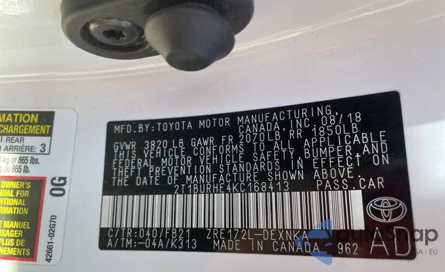 2T1BURHE4KC168413: 71140413