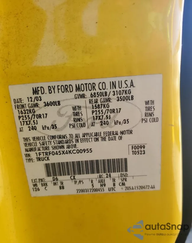 1FTRF045X4KC00955: 74056653