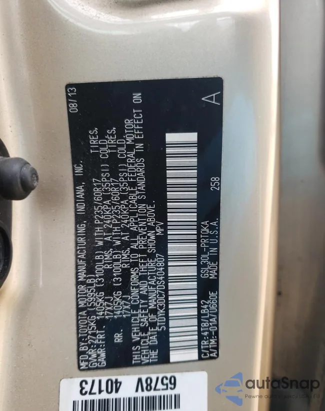 5TDYK3DC7DS404807: 73496943