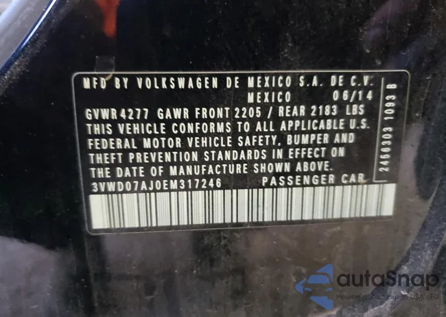 3VWD07AJ0EM317246: 69684843