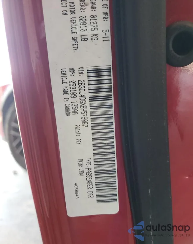 2B3CJ4DGXBH575067: 73143283