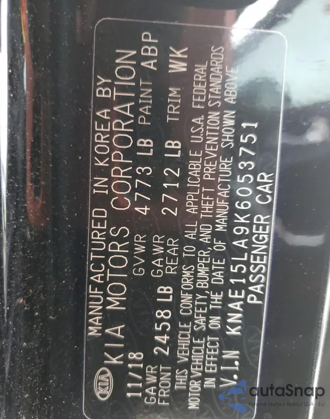 KNAE15LA9K6053751: 73613053