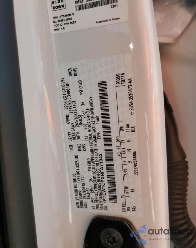 1FTEW1CPXNFA71942: 74133083