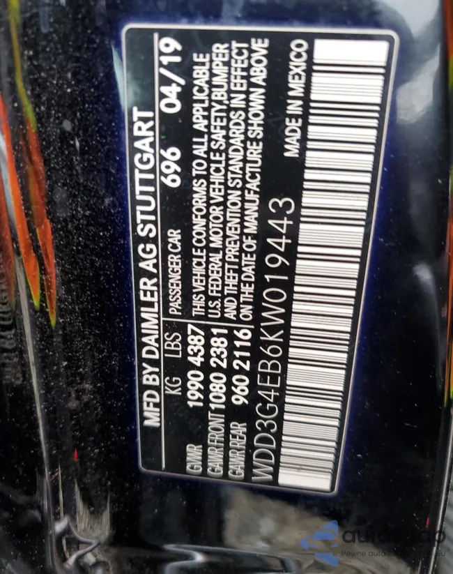 WDD3G4EB6KW019443: 68858763