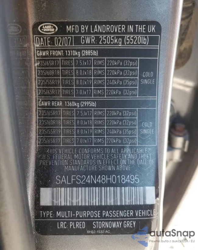 SALFS24N48H018495: 73564073