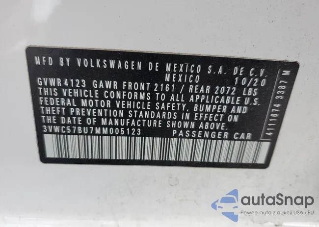 3VWC57BU7MM005123: 72211603