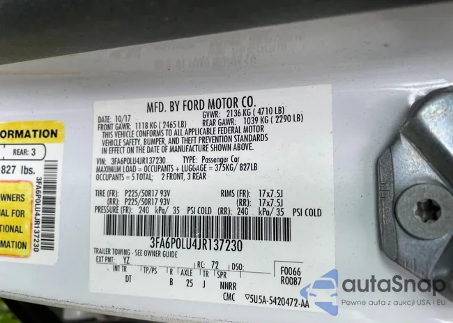 3FA6P0LU4JR137230: 72161653