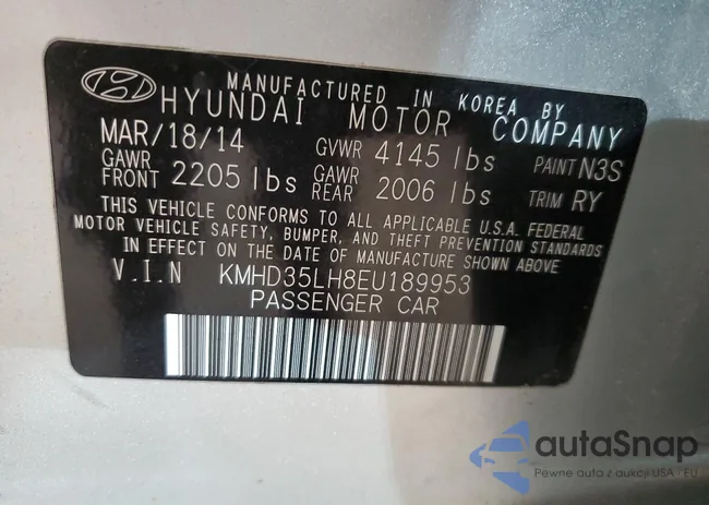 KMHD35LH8EU189953: 70848163