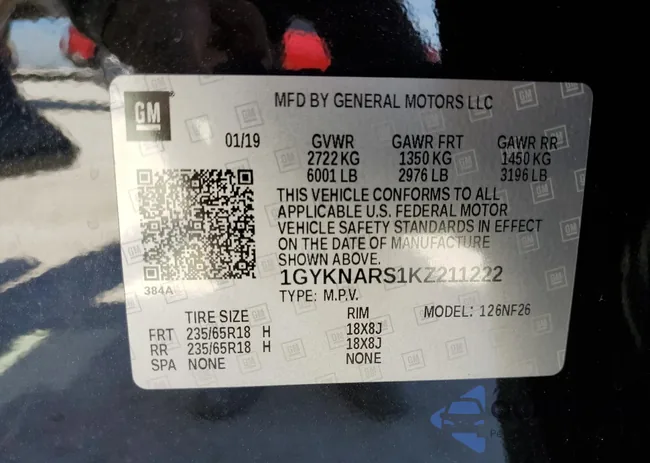 1GYKNARS1KZ211222: 73368403