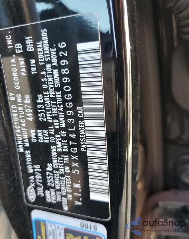 5XXGT4L39GG098926: 71634083