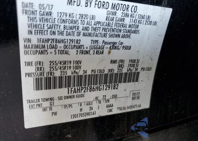 1FAHP2F86HG129182: 70844213