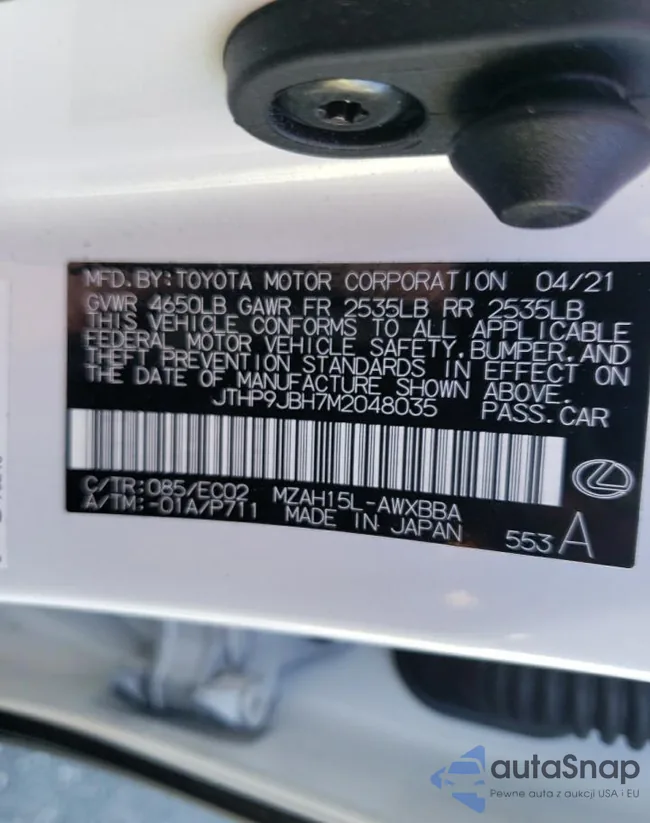 JTHP9JBH7M2048035: 70551013