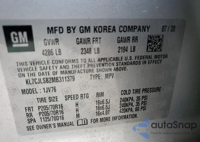 KL7CJLSB2MB311379: 70933793