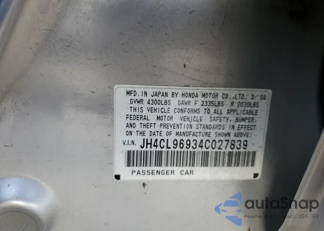 JH4CL96934C027839: 70297953