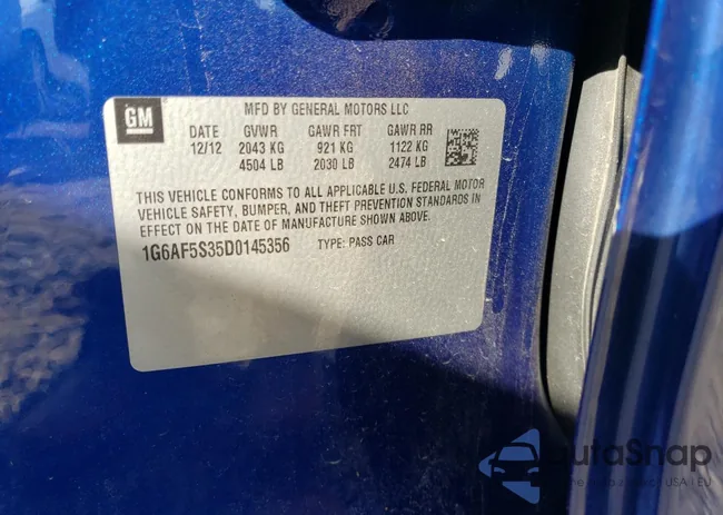 1G6AF5S35D0145356: 70025223