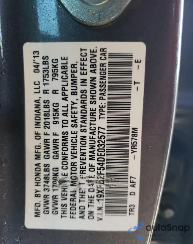 19XFB2F54DE032577: 71170883