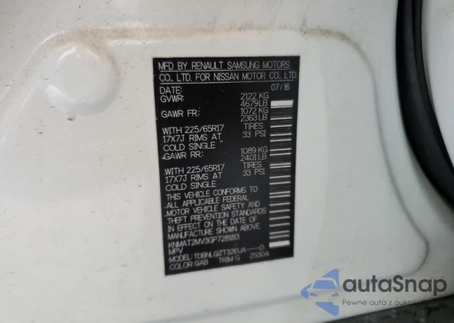 KNMAT2MV3GP728183: 69994453