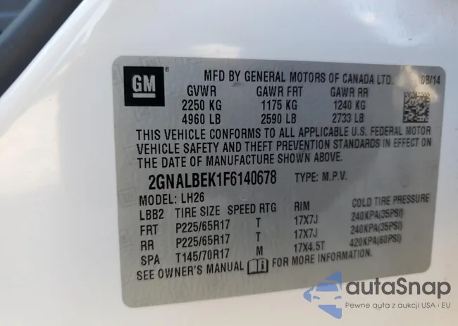 2GNALBEK1F6140678: 73727053