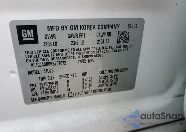 KL4CJASB8KB707072: 72971693