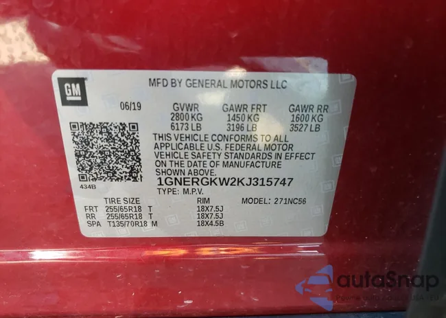 1GNERGKW2KJ315747: 69784603