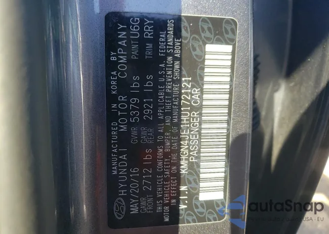 KMHGN4JE1HU172121: 73645363