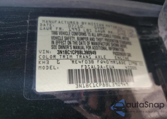 3N1BC1CP8BL390949: 70780703