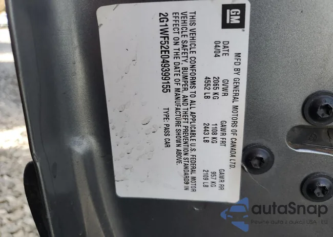 2G1WF52E049399155: 71226853