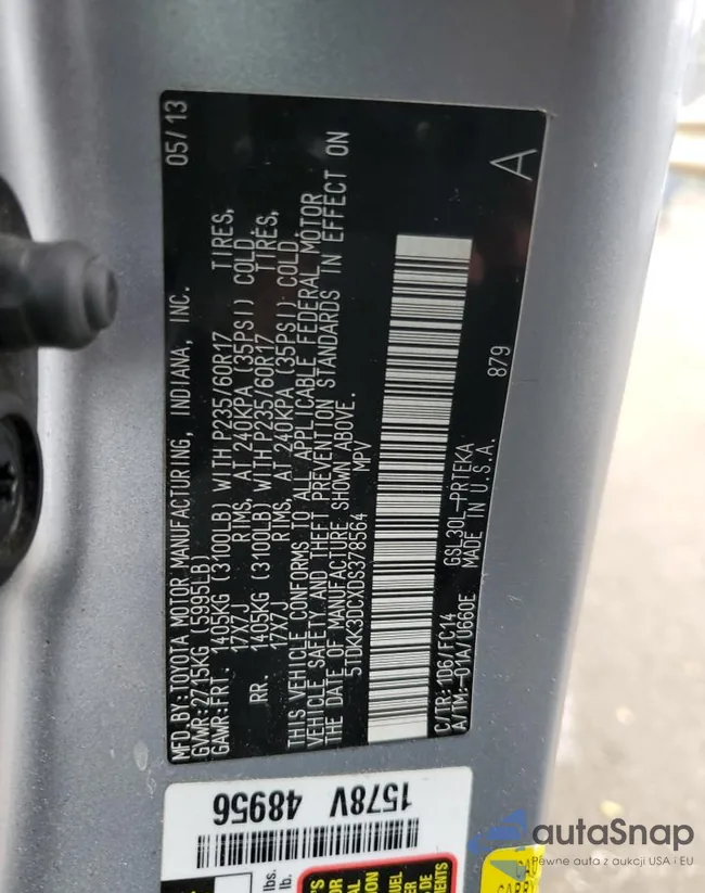 5TDKK3DCXDS378564: 70793553