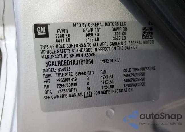 5GALRCED1AJ181364: 70612703