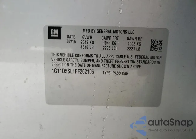 1G11D5SL1FF262105: 72974553