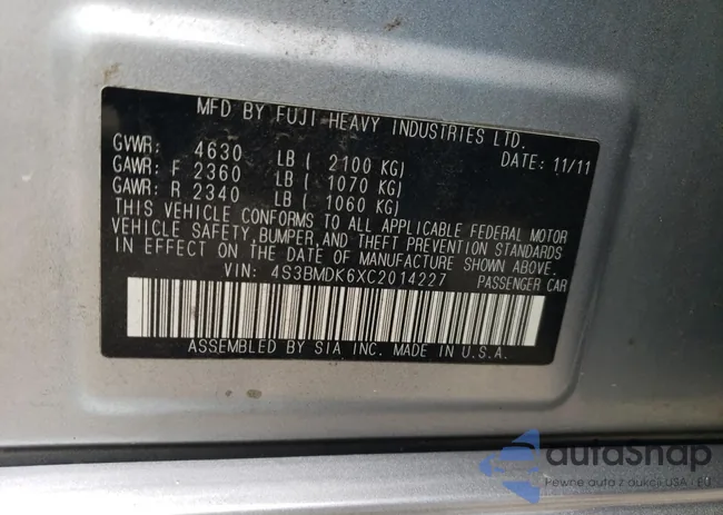 4S3BMDK6XC2014227: 72170073