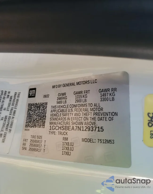 1GCHSBEA7N1293715: 71407323