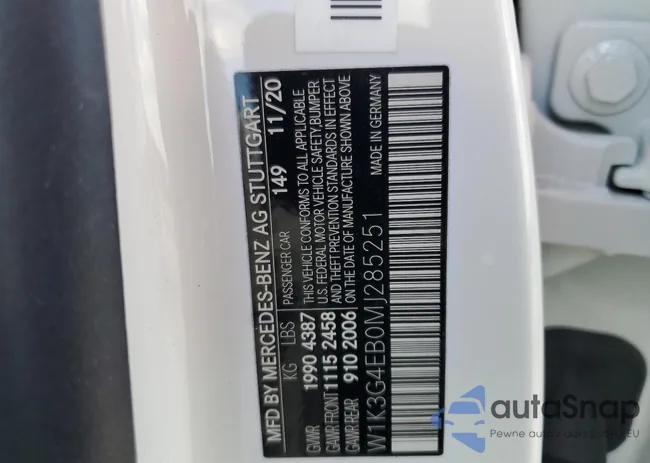 W1K3G4EB0MJ285251: 70965703