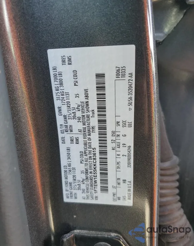 1FTEW1E55KKC83615: 71638993