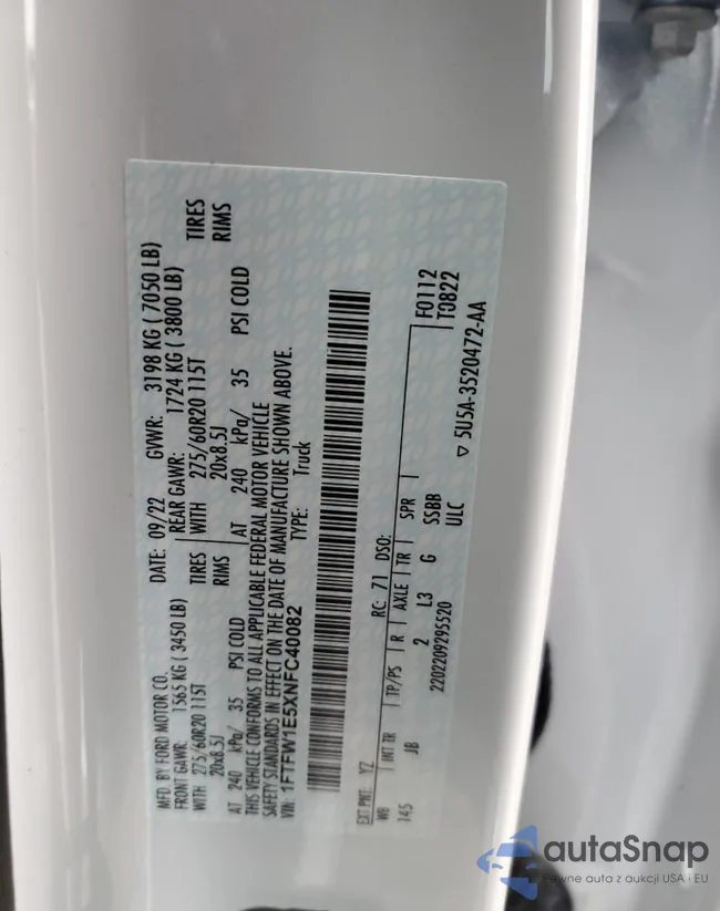 1FTFW1E5XNFC40082: 74199963