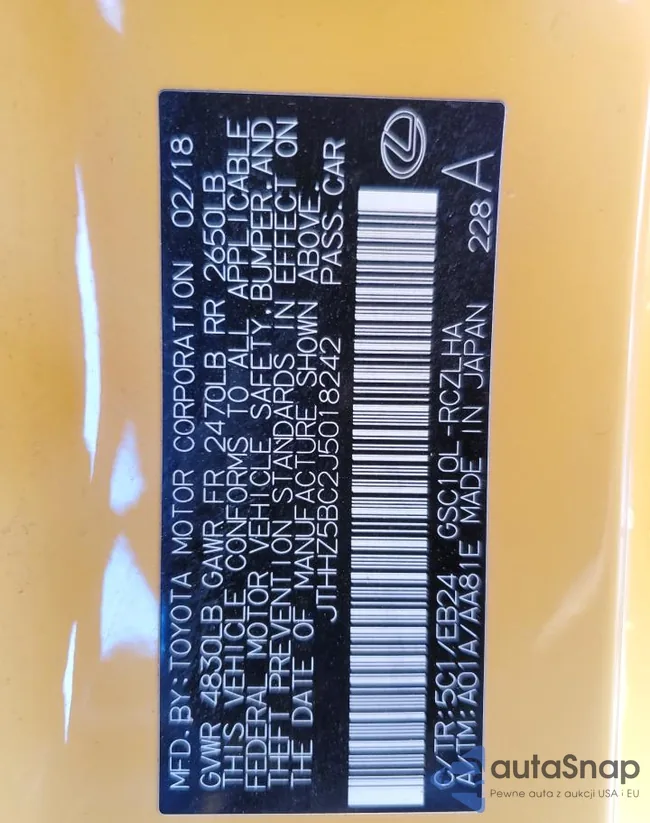 JTHHZ5BC2J5018242: 74911893