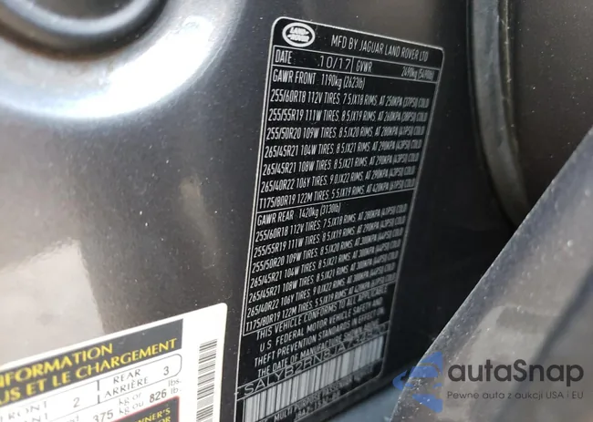 SALYB2RN8JA734820: 75002553