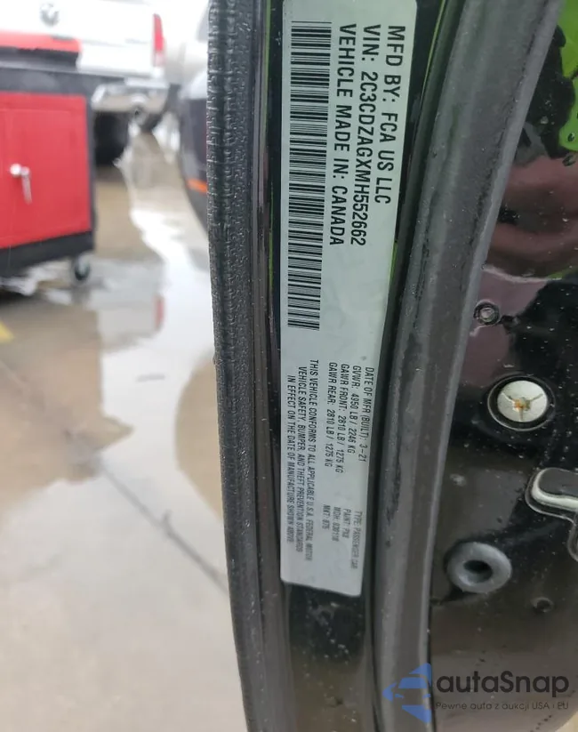 2C3CDZAGXMH552662: 78500743