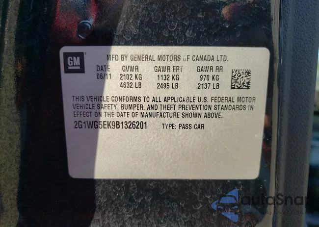 2G1WG5EK9B1326201: 75311633