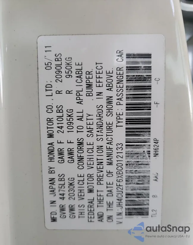 JH4CU2F6XBC012133: 77442073