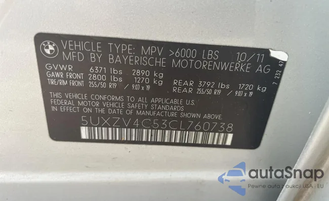 5UXZV4C53CL760738: 77495193